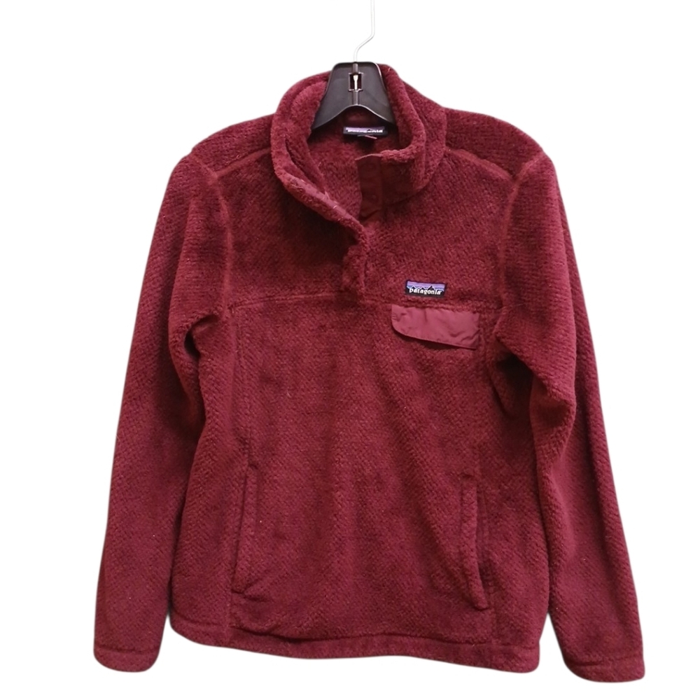 Patagonia Burgundy Fleece Quarter Snap Pullover Size Small
